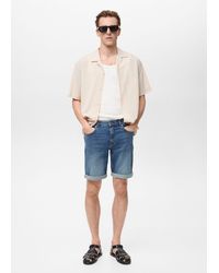 Mango - Slim-Fit Denim Bermuda Shorts - Lyst