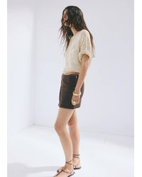 Mango - Short-Sleeve Marl Knit Jumper - Lyst