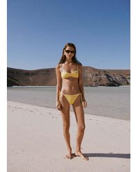 Mango - Textured Bandeau Bikini Top - Lyst