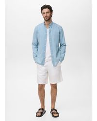 Mango - Regular Fit Denim Shirt - Lyst