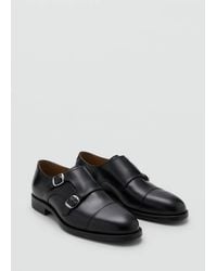 Mango - Double Buckle Leather Shoe - Lyst