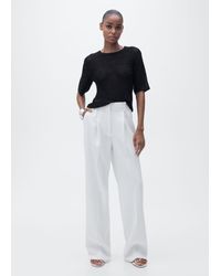 Mango - Short-Sleeved Crochet Sweater - Lyst