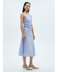 Mango - Striped Draped Asymmetrical Dress - Lyst