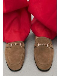 Mango - Mocassins En Daim À Boucle Marron Moyen - Lyst