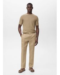 Mango - Slim Fit-Hose Aus 100 Leinen - Lyst
