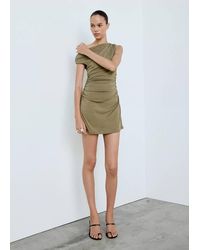 Mango - Asymmetrical Pleated Dress - Lyst
