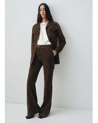 Mango - Flare-Hose Aus 100% Veloursleder - Lyst