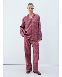 Mango - Printed Pyjama Trousers With Piping - Lyst