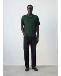 Mango - Fine Knit Cotton Blend Polo - Lyst