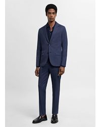 Mango - Super Slim-fit Suit Jacket In Stretch Fabric Ink - Lyst