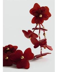 Mango - Flower Pendant Earrings - Lyst