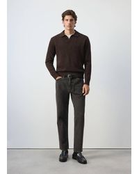 Mango - Alpaca Wool Blend Knit Polo Sweater - Lyst
