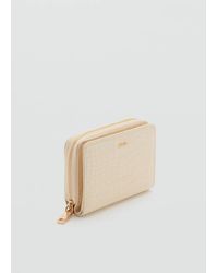 Mango - Small Wallet With Croc Effect - Lyst