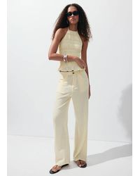 Mango - Balloon Crinkle Trousers - Lyst
