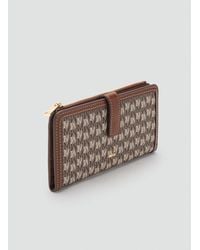 Mango - Portafoglio Grande Stampa Logo Marrone Medio - Lyst