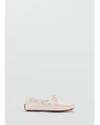 Mango - Leather Boat Shoes With Laces - Lyst