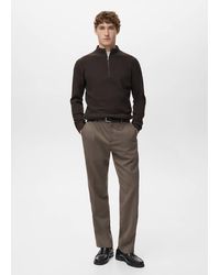 Mango - Ribbed Sweater With Zip Neck - Lyst