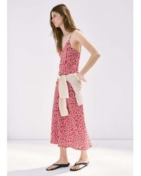 Mango - V-Neck Print Dress - Lyst