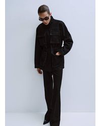 Mango - Oversized Denim Parka With Pockets - Lyst