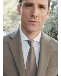 Mango - Silk Blend Microstructure Tie - Lyst