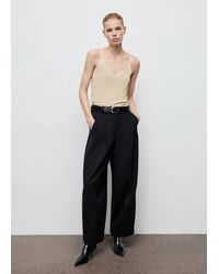 Mango - Lurex Knitted V-Neck Top - Lyst