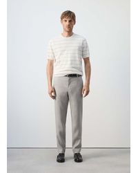 Mango - Slim Fit Striped Jersey T-Shirt - Lyst