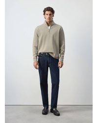 Mango - Cotton Sweatshirt Zipper - Lyst
