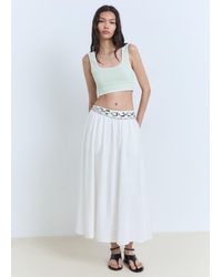 Mango - Knitted Top With Contrasting Trim - Lyst