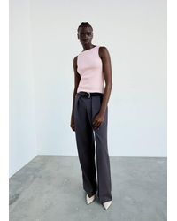 Mango - Fine Knit Boat Neck Top - Lyst