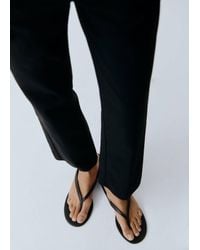 Mango - Wedge Leather Sandals - Lyst