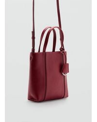 Mango - Mini Rectangular Handbag With Handles - Lyst
