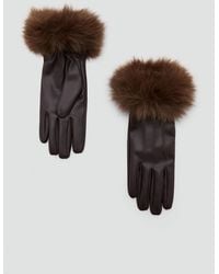 Mango - Gloves With Faux Fur Detail - Lyst
