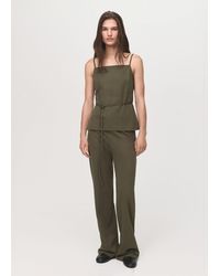 Mango - Straight-Fit Trousers With Elastic Waist - Lyst