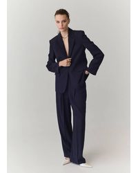Mango - Straight-Fit Pleated Trousers - Lyst