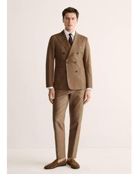 Mango - Slim Fit Lyocell And Cotton Suit Trousers - Lyst