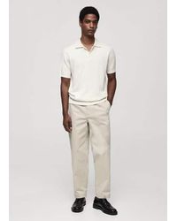 Mango - Fine-Knit Cotton Polo - Lyst