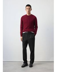 Mango - 100% Wool Cable-Knit Jumper - Lyst