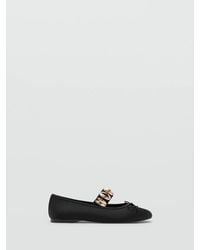 Mango - Riemchen-Ballerina Mit Metallapplikationen - Lyst