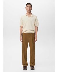 Mango - Short-Sleeve Knitted Polo Shirt - Lyst