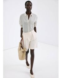 Mango - Borsa Tote Fibra Naturale Marrone Medio - Lyst
