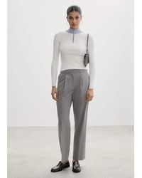 Mango - Zip Neck Jumper - Lyst