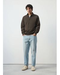 Mango - Zip Neck Sweatshirt 100% Cotton Lightweight - Lyst