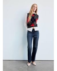 Mango - Argyle-Knit Vest Medium Heather - Lyst
