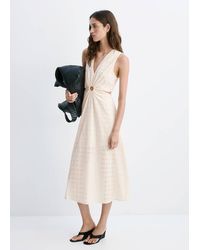 Mango - Broderie Anglaise Cotton Cut-Out Dress - Lyst