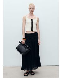 Mango - Cotton Top With Contrasting Closure - Lyst