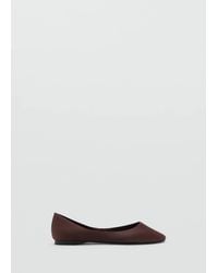 Mango - Satin Ballerina Flat - Lyst