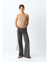 MANGO TEEN - Wide Leg Jeans With Star Seam - Lyst
