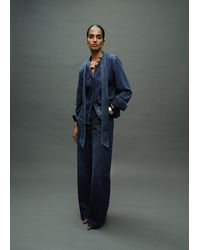 Mango - Camicia Denim Fiocco Blu Scuro - Lyst