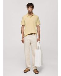 Mango - 100% Cotton Pique Polo Shirt Pastel - Lyst