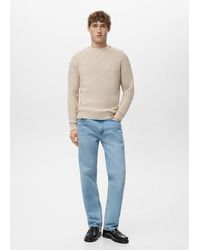 Mango - Fine Rib-Knit Cotton Sweater - Lyst